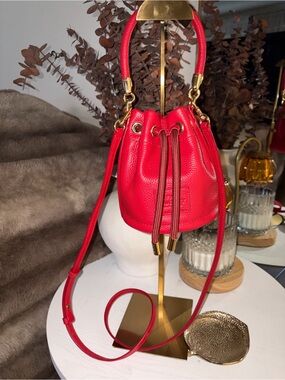 Marc Jacob’s New Red Leather Drawstring Bucket Bag - Women
